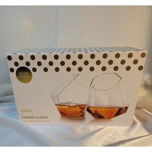 Soiree Brandy Diamond Shaped Glasses New In Box Snifters